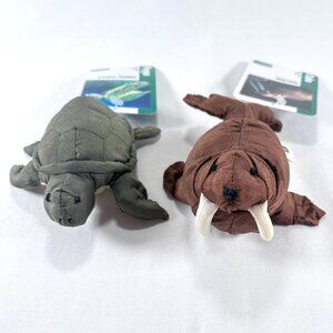 Vintage 1999 Holiday Inn Mini Walrus and Green Turtle Stuffed Plush